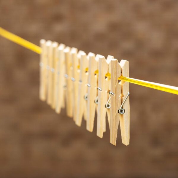 Heavy Duty Bamboo Wooden Cloth Clips / Pegs (20 Pcs Set) - Image 3