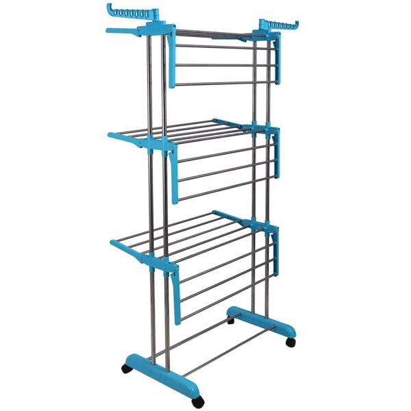 Premium Heavy Duty Stainless Steel 3 Layer Foldable Cloth Drying Stand (1 Set / With Brown Box) - Image 4