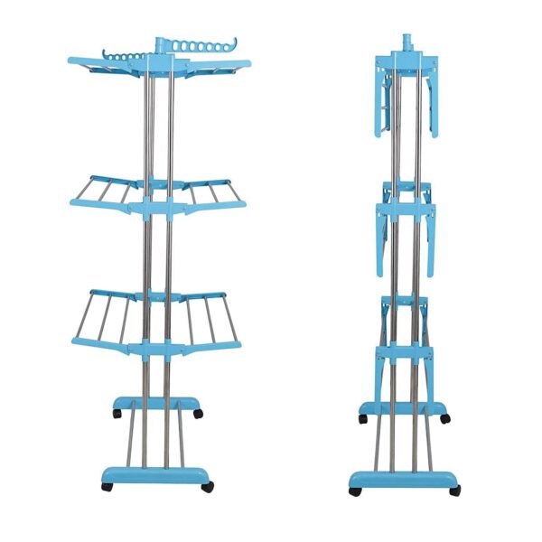 Premium Heavy Duty Stainless Steel 3 Layer Foldable Cloth Drying Stand (1 Set / With Brown Box) - Image 5