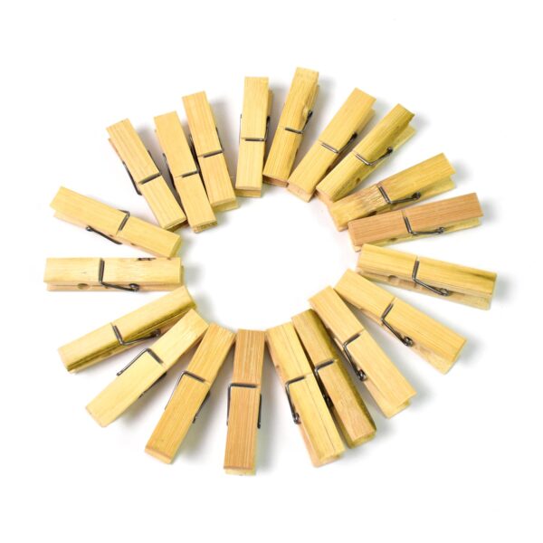Heavy Duty Bamboo Wooden Cloth Clips / Pegs (20 Pcs Set) - Image 5