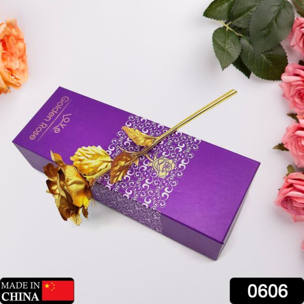 Luxury Decorative Gold Plated Artificial Golden Rose with Premium Box - Image 2