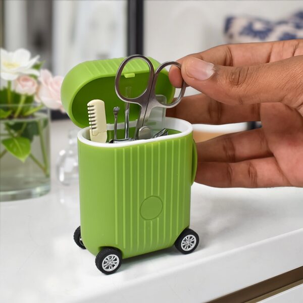 Manicure Kit, Pedicure tools for feet, Nail Clipper (8 Pcs Set / With Mini 4 Wheel Suitcase Trolley) - Image 4