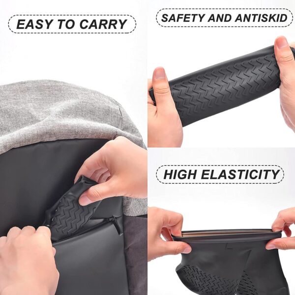 Non-Slip Silicone Rain Reusable Anti skid Waterproof Fordable Boot Shoe Cover (Extra Large Size (XL)/ 1 Pair / Yellow) - Image 6
