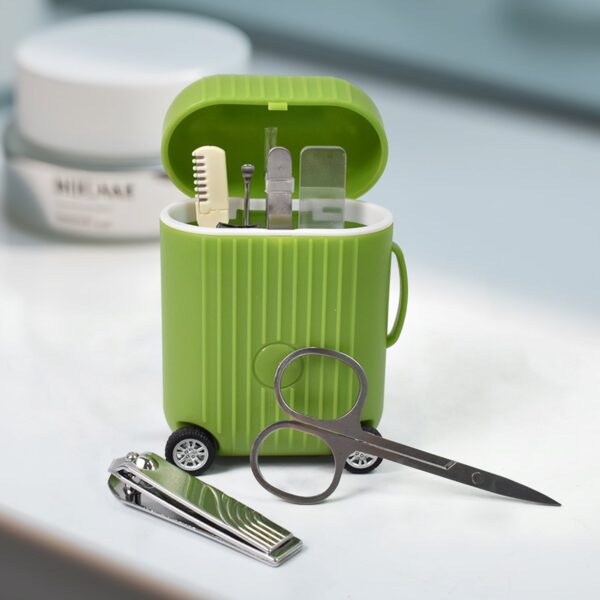 Manicure Kit, Pedicure tools for feet, Nail Clipper (8 Pcs Set / With Mini 4 Wheel Suitcase Trolley) - Image 6