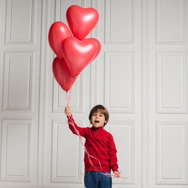 Heart shaped balloons Kinds of Rainbow Party Latex Balloons for Birthday / Anniversary / Valentine's / Wedding / Engagement Party Decoration Multicolor (20 Pcs Set) - Image 2