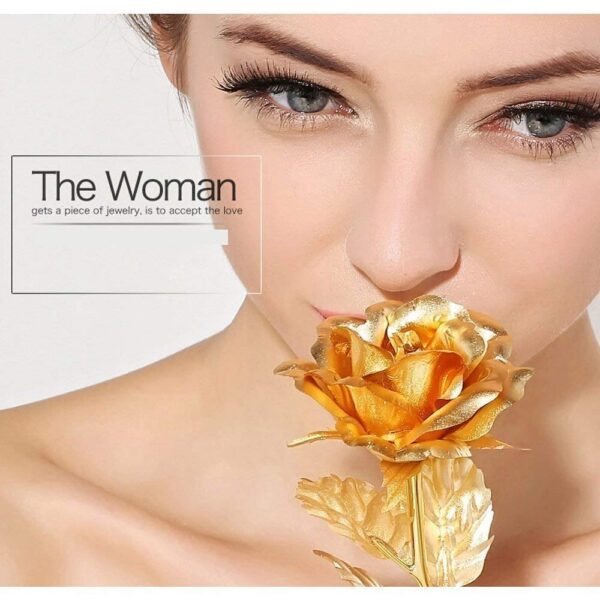 Luxury Decorative Gold Plated Artificial Golden Rose with Premium Box - Image 6