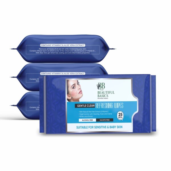 Refreshing Wet Wipes for Face | Facial Cleansing | Refreshing & Skin Hydration| Soothing for skin | pH Balance & Alcohol Free | Nourishing with Fruit extract | 25 Wipes - Image 3