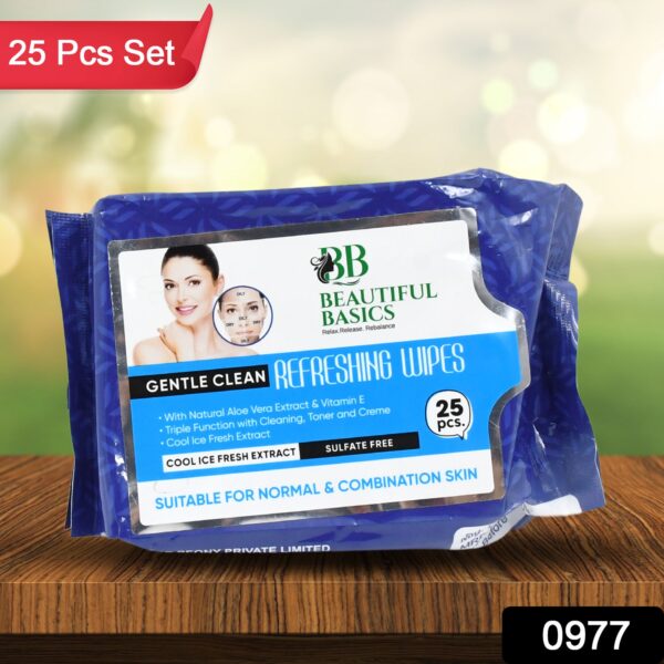 Refreshing Wet Wipes for Face | Facial Cleansing | Refreshing & Skin Hydration| Soothing for skin | pH Balance & Alcohol Free | Nourishing with Fruit extract | 25 Wipes - Image 2